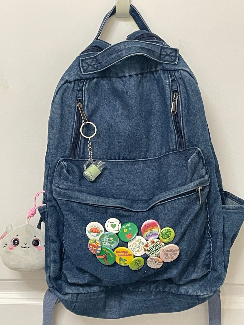Munisha Denim Backpack with Flair